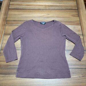 Harold's LS Brown Blouse - Size Small*